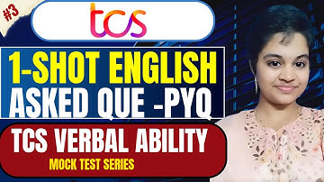 TCS NQT 1-SHOT Verbal Ability | TCS NQT Previous year questions