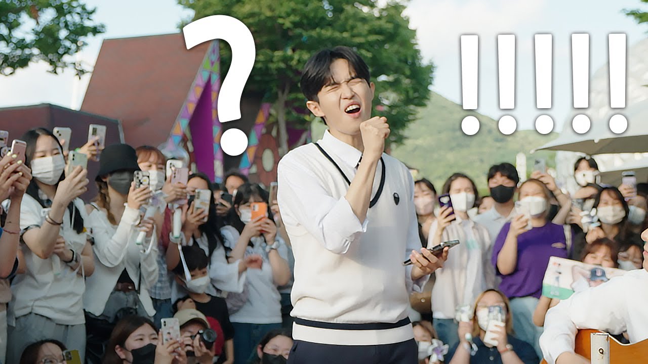 놀이동산을 콘서트장으로 만드는 레전드 생목 라이브 끝에 고음 보세요 ㄷㄷㄷ(김재환 - 꽃인가요)