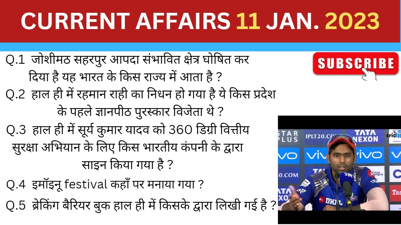 11 january 2023 current affairs today current daily current