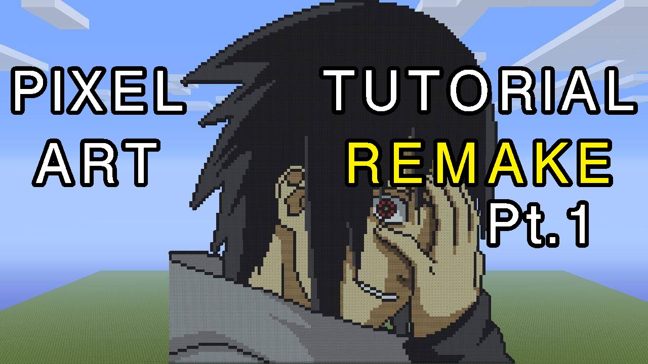 Minecraft Pixel Art Tutorial - Sasuke Uchiha (Naruto 