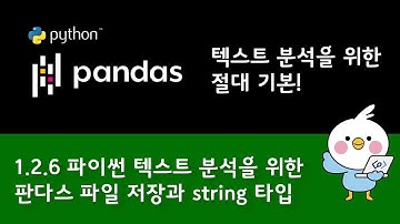 1.2 [6/6 판다스로 텍스트 다루기] 데이터프레임을 파일로 저장하고 싶다면? csv 파일 저장과 불러오기 string타입의 이해