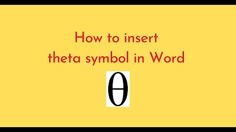 How to insert theta symbol in Word
