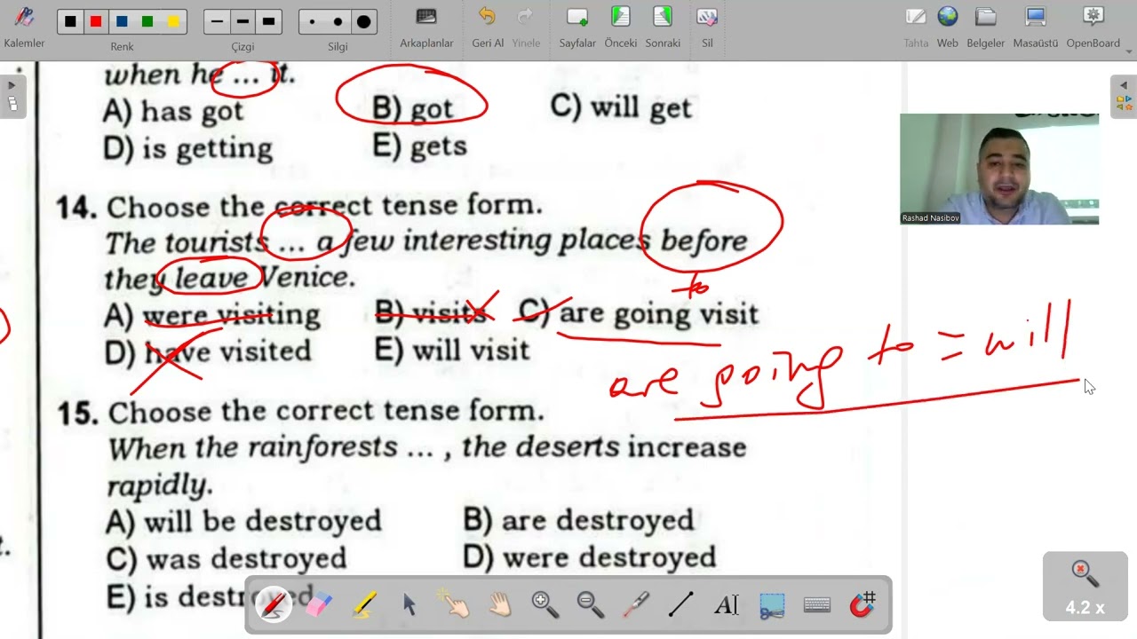 Tense forms  DIM 9 sinif 1- 100