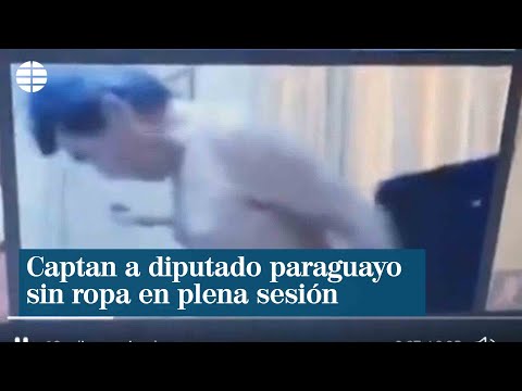 Captan a diputado paraguayo sin ropa en plena sesión