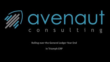 Rolling over the General Ledger Year End In Triumph ERP