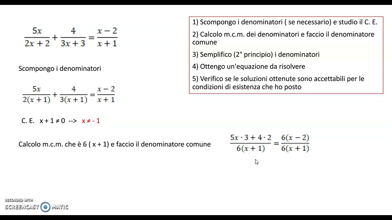 Equazioni 08 - Equazioni frazionarie
