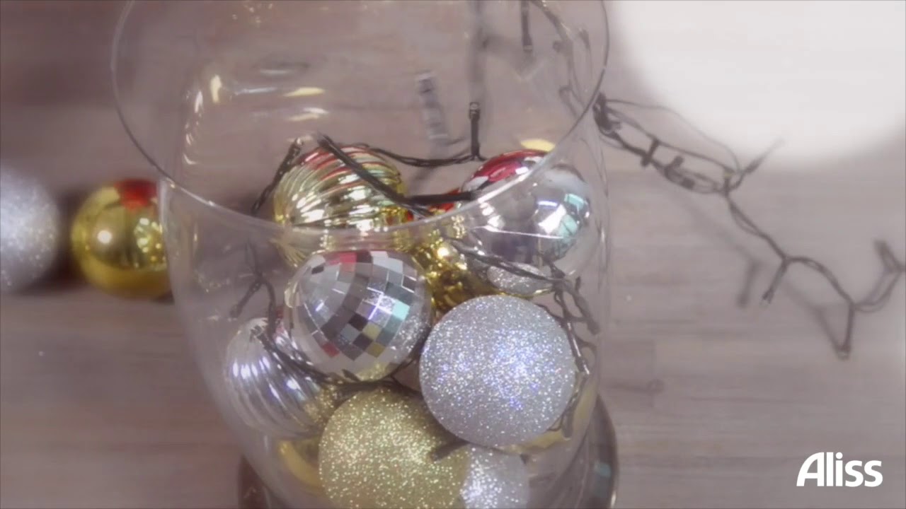 TUTORIAL Christmas vase centerpiece with fairy lights. DIY - YouTube