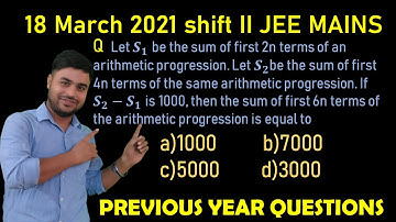 (AP) Arithmetic Progression JEE MAINS  || JEE MAINS PREVIOUS YEAR QUESTION PAPER || NATWAR MISHRA