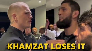 Download Lagu Khamzat Chimaev SHOVES Ian Garry backstage at UFC Qatar  MP3