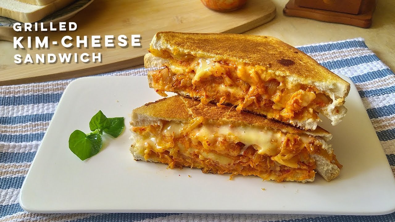 Grilled KimCheese Sandwich Recipe Easy Grilled Cheese Kimchi Sandwich