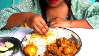 EATING PORK MEAT KOSHA | Mom's Recipe | Ducks Egg | Eating Fried Pork Meat With Rice | Video-7 |