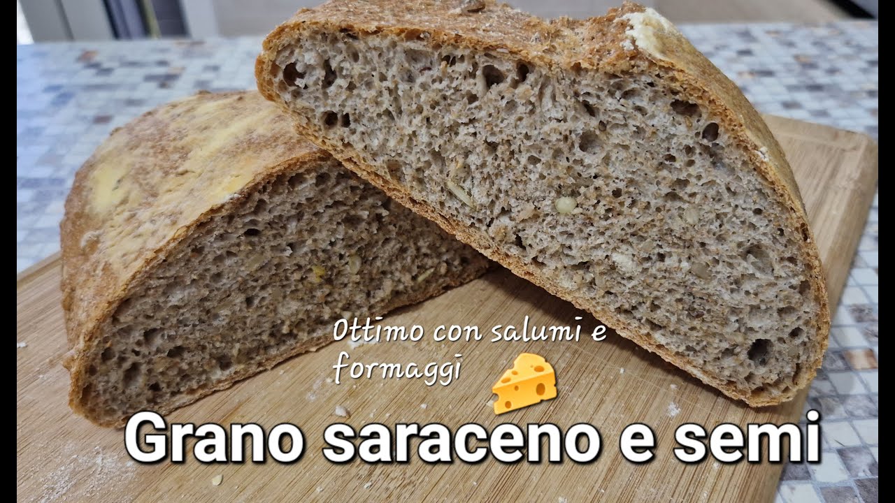 PANE RUSTICO fatto in casa con grano saraceno e semi, semplice, alveolato, croccante e soffice!