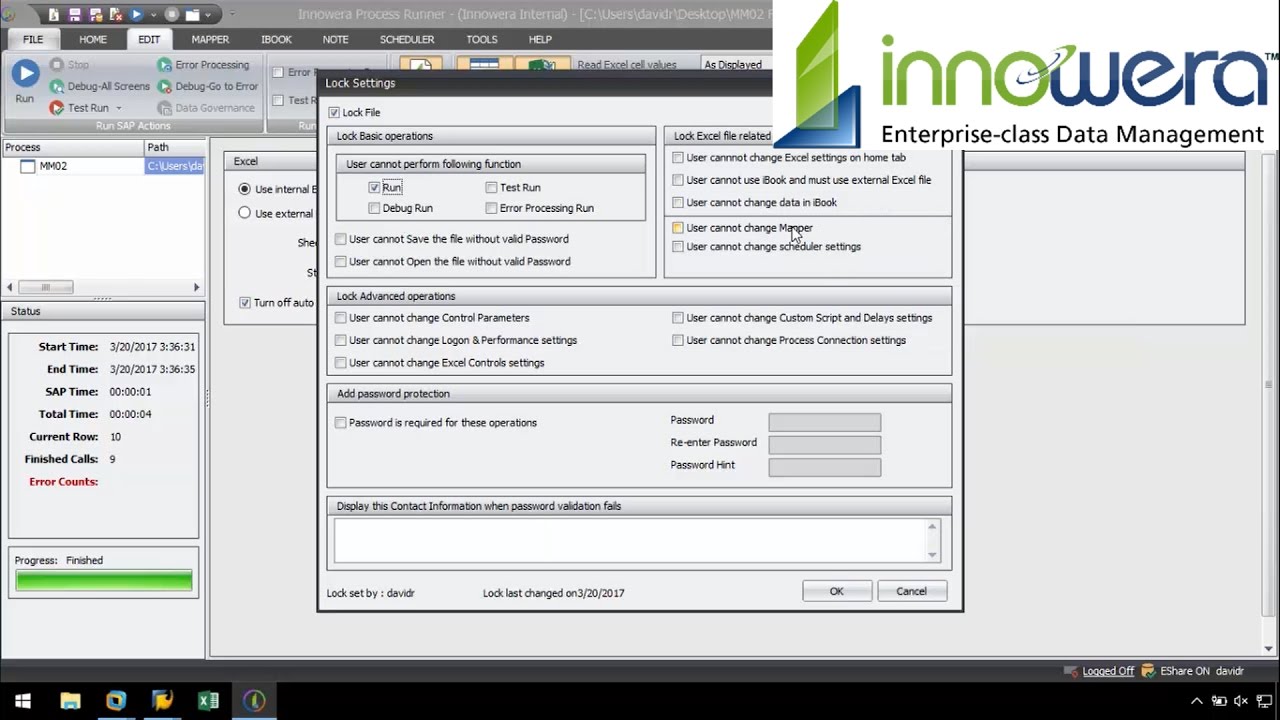 File Locking and Password Protection - Process Runner Help - YouTube