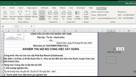[Excel Merg] Mở Addin và Bật chế độ tự động trộn