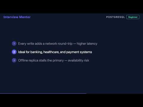What is Synchronous Replication? | PostgreSQL Interview