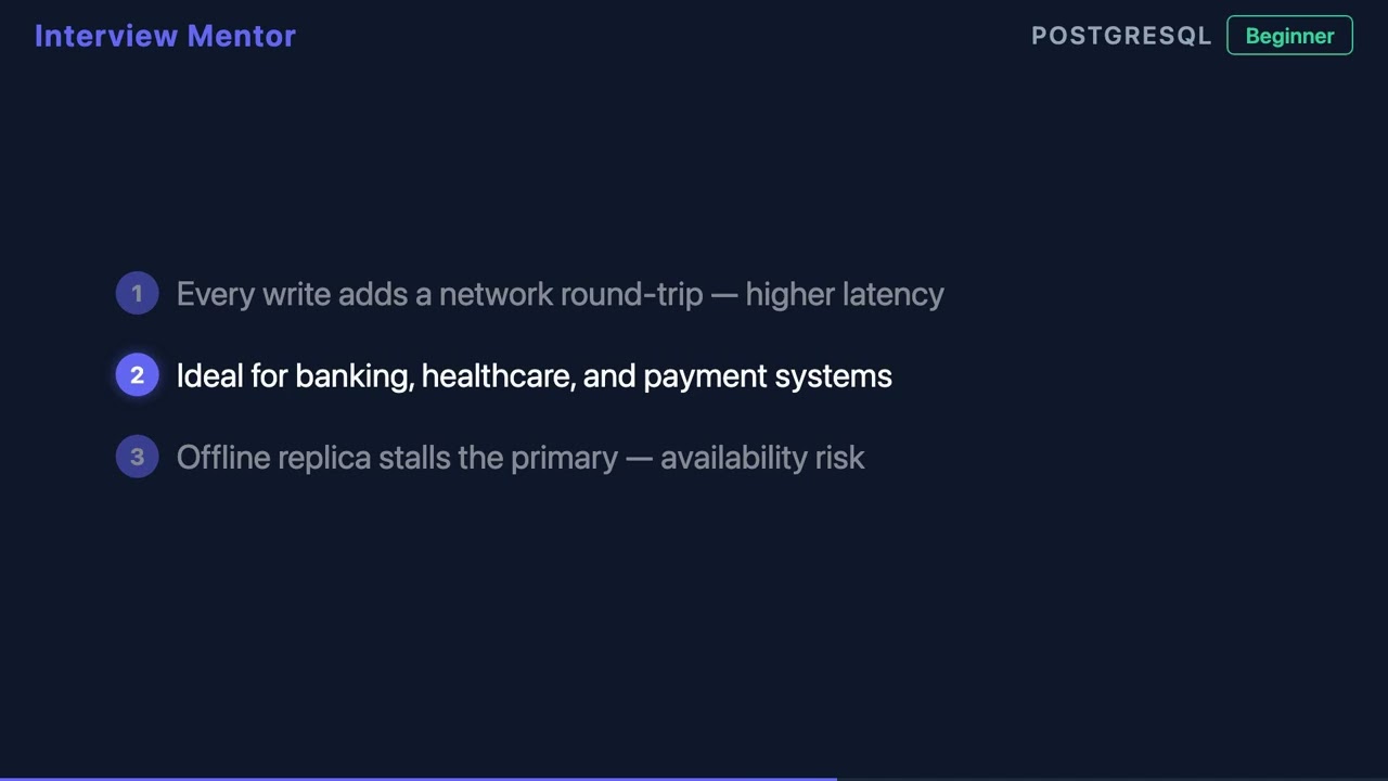 What is Synchronous Replication? | PostgreSQL Interview