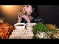 SUB)수육에 김장김치 파김치 굴 보쌈 먹방 쟁반국수까지 리얼사운드 Pork Bossam Mukbang ASMR