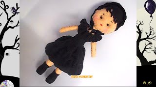 DIY-MERLINA ADDAMS doll en fieltro