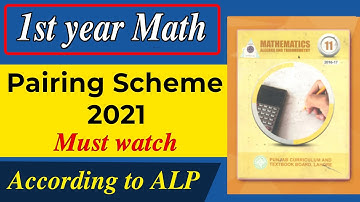 1st year math pairing scheme 2021