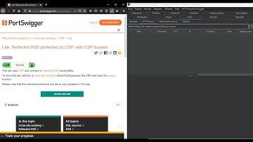 Reflected XSS protected by CSP, with CSP bypass-Web Security Academy
