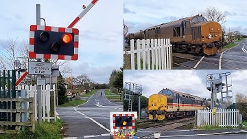 Class 37s Rail Head Treatment Train at Hunmanby (Sands Lane) Level Crossing, North Yorkshire