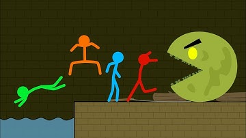 Red and Blue , Stickman Animation Complete Edition - ( Pacman )