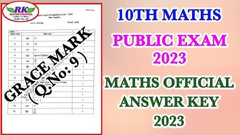 TN 10th Maths|Public Exam 2023|Maths OFFICIAL FULL ANSWER KEY 2023 by DGE