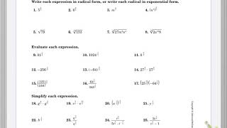 Rational Exponents Review