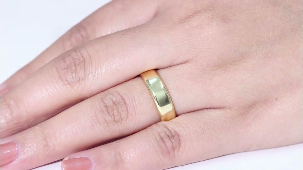 Simple Plain Gold Band, Mens Gold Band, Plain Gold Band Ring, Matte