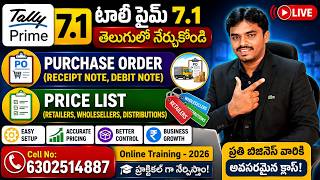 Receipt Note, Debit Note & Retailers, Wholesalers, Distributors in Tally Prime 7.1 Telugu (2026)