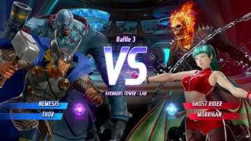 Nemesis and Thor vs Ghost Rider and Morrigan - MARVEL VS. CAPCOM: INFINITE