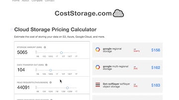 CostStorage.com ☁ Cloud Storage Pricing Calculator