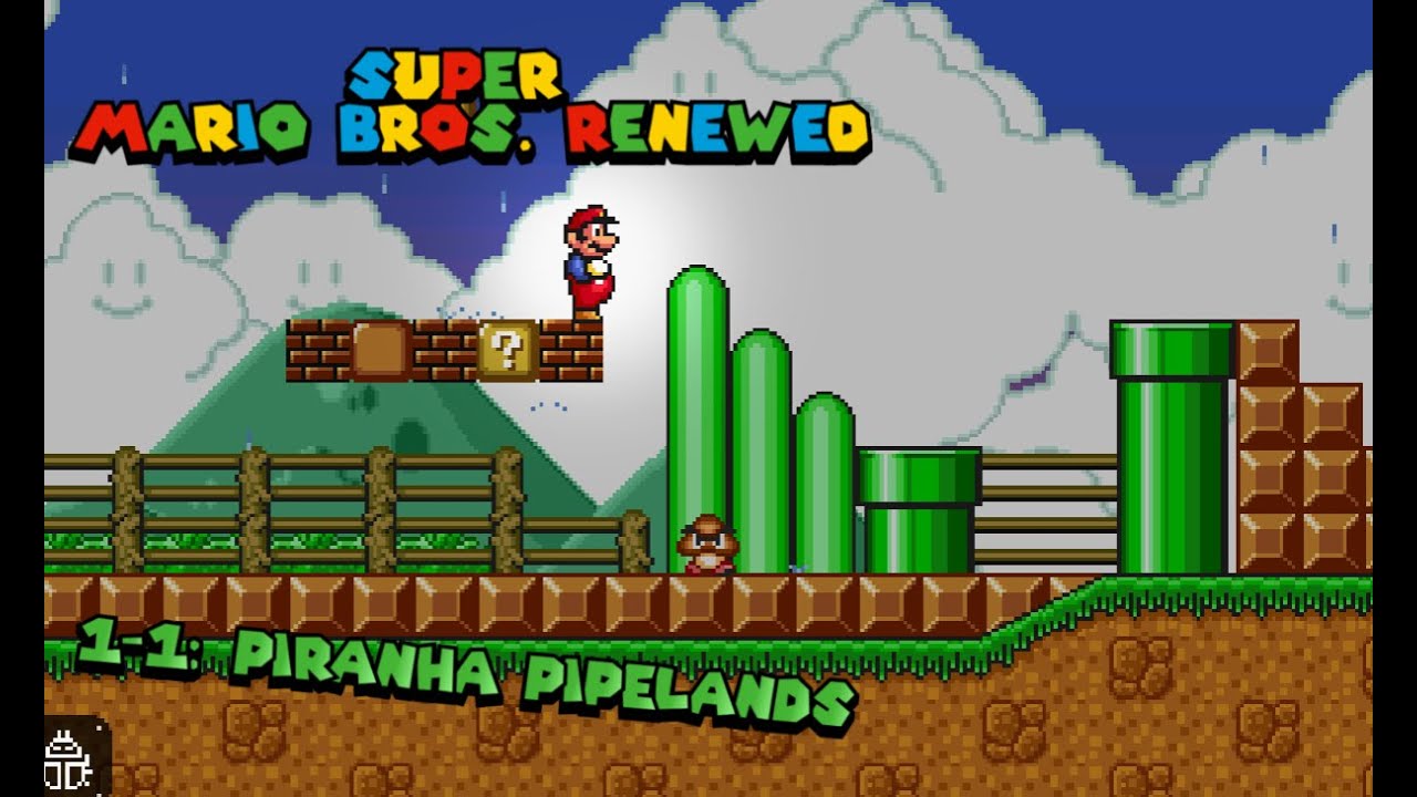 Super Mario Bros. Renewd 1-1: Piranha Pipelands by Caveman