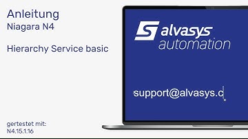 alvasys automation ag Anleitung Niagara N4 HierarchyService 2025 09 01