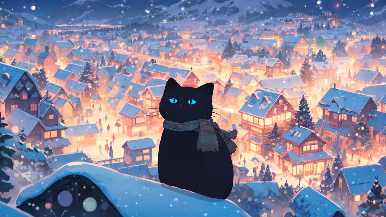 Lofi Christmas Night 🎅 Chill with my cat [ Relax / Chill / Study / Stress Relief ]