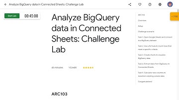 Analyze BigQuery data in Connected Sheets Challenge Lab ARC103