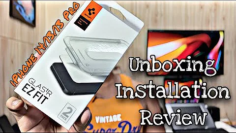 Spigen EZ Fit Tempered Glass for iPhone 14/13/13 Pro - (Unboxing, Installation and Review) (English)