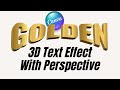 3D gold text effect with perspective in Canva Tutorial | Canva Update New Feature