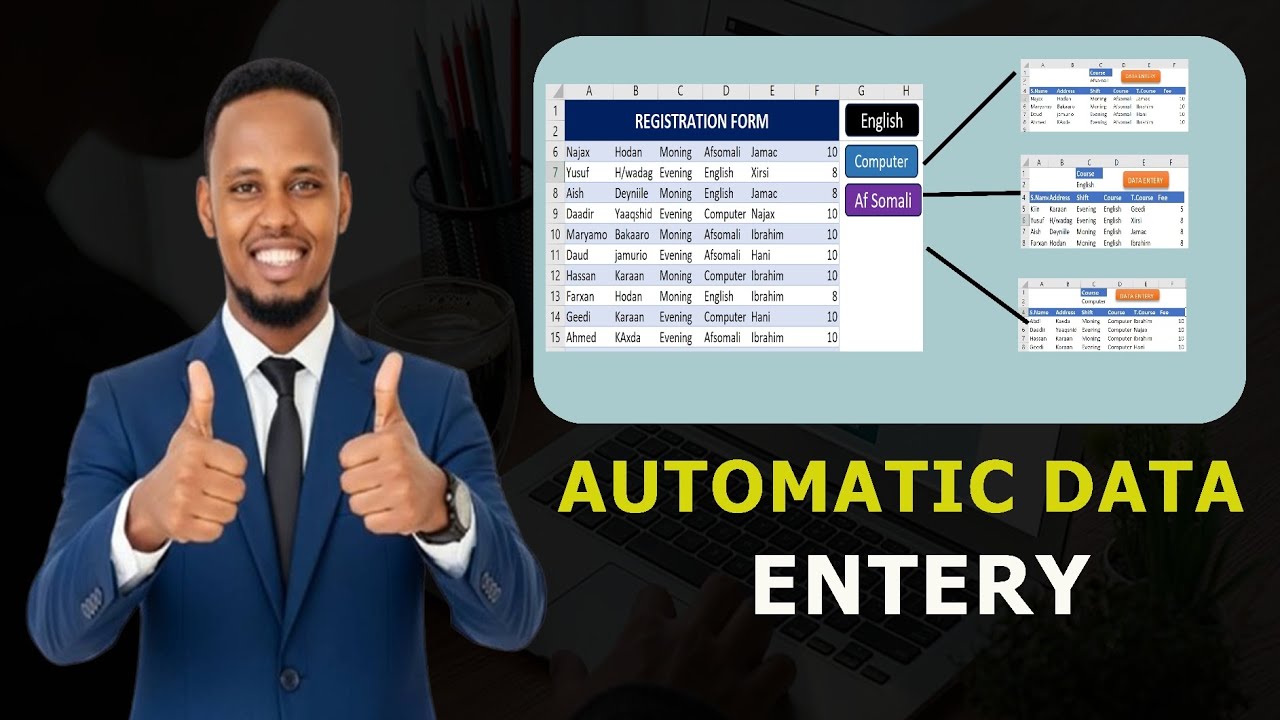 automatically transfer data from one sheet to another in excel Afsomali