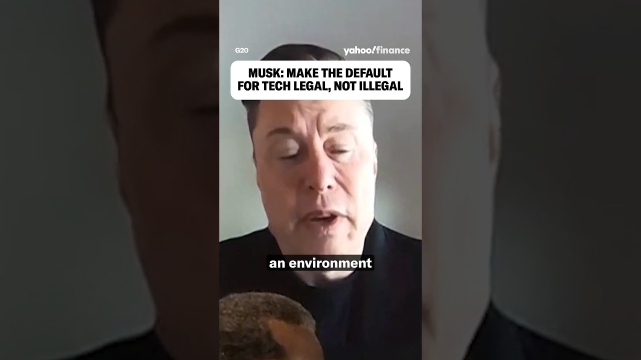 Musk says new tech should be "default legal" versus "default illegal" in adoption.