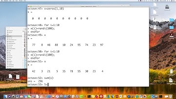 Intro to Octave: For loops with arrays