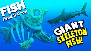 GIANT SKELETON FISH TAKES DOWN THE MEGALODON!? |  Feed And Grow Fish Gameplay