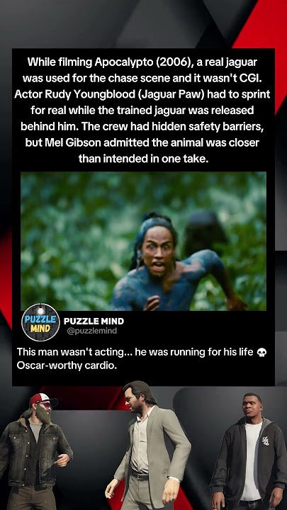 In Apocalypto (2006): a real jaguar was used for the chase scene not CGI