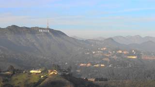 Goodyear Blimp Flies Over Hollywood Sign and Griffith Observatory