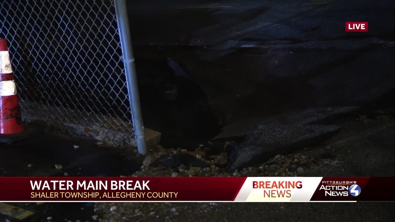 Water main break in Shaler Township - YouTube