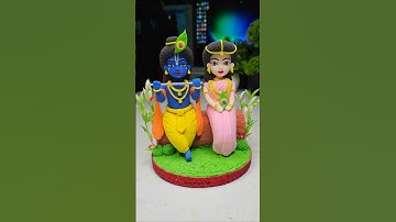 Radha Krishna ji idol making with super clay 🦚 Radha krishna 🙏🏻 Jai shree Krishna #shorts #short