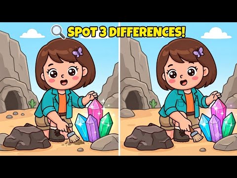 Spot 3 Differences: Crystal Cave Discovery! 🔍💎 Can You Find Them All? #braintest 