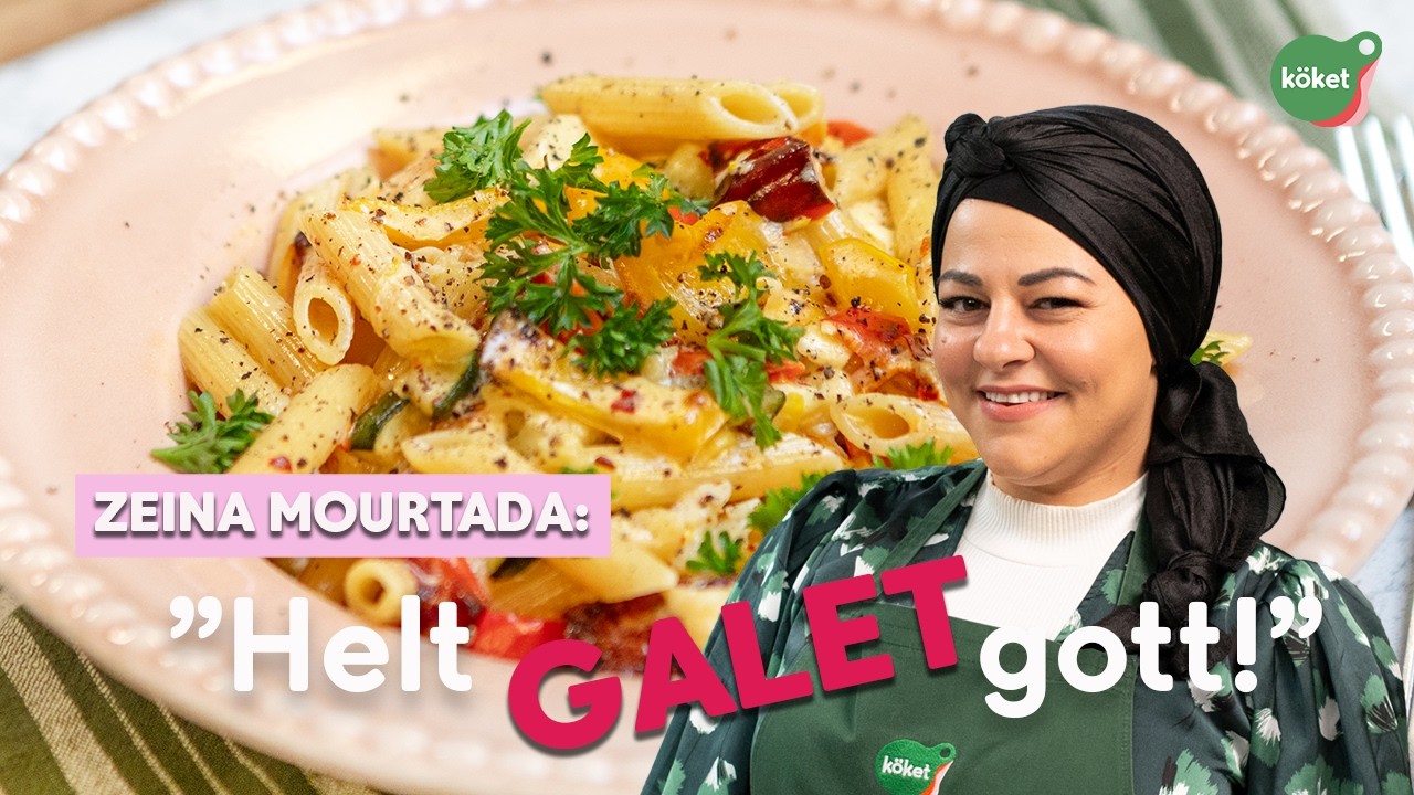 Krämig pasta med grönsaker och halloumi - Köket