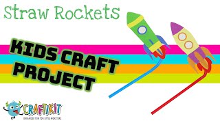 Craftikit Straw Rockets Craft Project - Build and Play Paper Craft Project for Little Ones