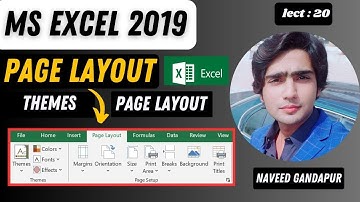 How to use Themes, Page setup in Page Layout Tab of MS Excel Urdu || Hindi